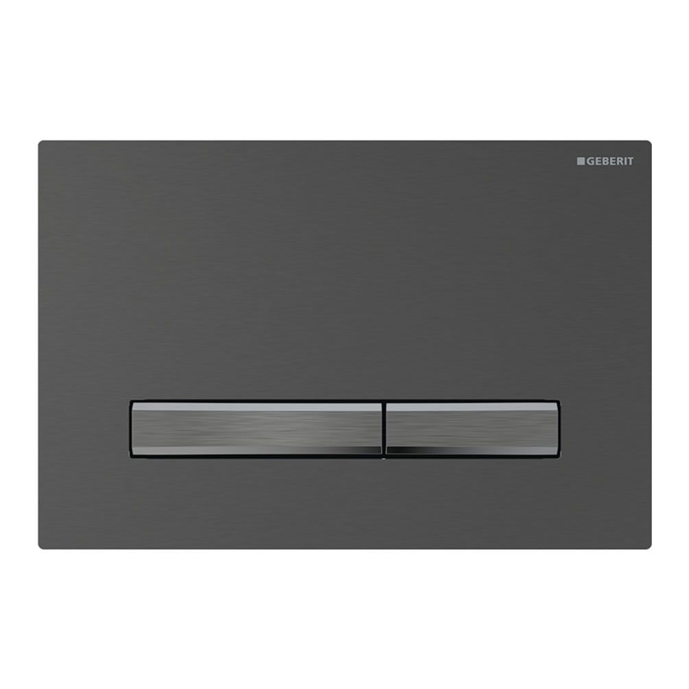 Cutout image of Geberit Sigma50 Square Black Chrome Dual Flush Plate